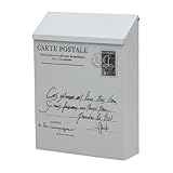 ポスト 郵便受け レトロ ホワイト【幅22.5×奥行7×高29.5cm】 INK-1501037H