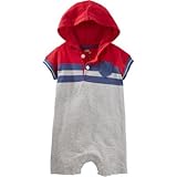 OSHKOSH(オシュコシュ) カラーブロックストライプフードロンパース カラー ロンパース半袖 24ヶ月【並行輸入】