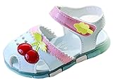 EOZY 可愛い 桜桃柄 おしゃれ サンダル 靴 ベビー キッズ マジックテープ 滑り止め 付き シューズ 出産祝いギフト 子供用 女児 歩行靴 真夏靴 おしゃれ　 (25, Bブルー)