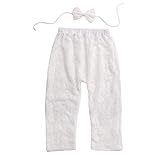 PER ベビー服　ロングパンツ　写真撮影　レース　可愛い　ヘッドバンド　2点セット　赤ちゃん　幼児