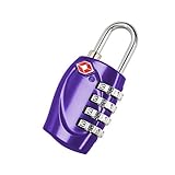 go2buy TSA荷物ロック4桁コンビネーション南京錠旅行の荷物バックパックロッカースーツケース パープル GU-7122017