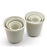 T4U 6.5/7.5/9/12/14.5CM プラスチックミ二植木鉢 ラウンド 多肉植物 サボテン鉢 フラワーポット プランター容器 マーブルホワイト 10個入り