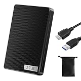 外付けハードディスク 外付けHDD 1TB テレビ録画 超高速データ転送 超薄型 2.5インチ USB3.0に対応 /PC/PS4/Mac/XBox 携帯便利 収納袋付属
