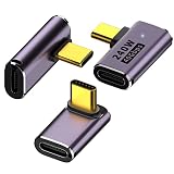 ALLVD USB4.0 Type C 変換 アダプター 左右 90° 曲げ3種類セット PD 100W/5A急速充電 40Gbps高速データ8k@60HZと100W 5Aの急速充電をサポート、Thunderbolt 3とUSB Type Cインターフェースデバイスと互換性がある，L字 L型 タイプc type-c 変換アダプタ 90度 オス メス USB C コネクター スリムデザイン。