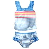 オシュコシュ OSHKOSH/ オシュコシュストライプラッフルタンキニ ブルー 水着 3歳【並行輸入】