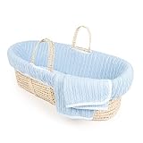 Tadpoles Cable Knit Moses Basket and Bedding Set Blue [並行輸入品]