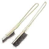 uxcell　ワイヤーブラシ　メタリックハンドル　長さ　13cm　ロング　21cm　2個入り