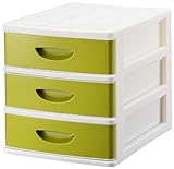 シェルタ 浅型3段卓上チェスト リーフグリーン SC-A3LG