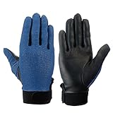 [シモン] 手袋 作業用 薄手 ヤギ革 耐久 快適 通気性 マジック GT-300 ブルー M