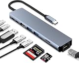 USB C ハブ 8in1 4K HDMI/LAN 100Mbps/SD&TF カードリーダー / 100W PD 充電 / USB3.0 高速転送 変換アダプタ タイプ C ドッキングステーション 複数デバイス対応