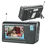 【PSE認証済・1台多役】TLAXCAポータブルテレビラジオ付き4.3インチワンセグテレビFM/AM防災グッズラジオ付きポータブルバッテリー 録音機能付きテレビマルチメディア再生ワンセグTV防災用品対応緊急災害用（一年保証 日本語説明書付）