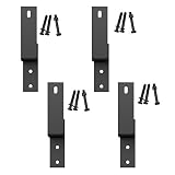 壁マウントブラックバイパスブラケットfor Slidingバーンドアハードウェアのセット4