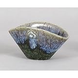 卓上小物 楕円グリン剣山付一輪差 [12 x 6.5 x 6.5cm] 料亭 旅館 和食器 飲食店 業務用