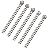 Fenteer ダイヤモンドコート　ボール形　研削　バリビット　3mm　シャンク　5個セット