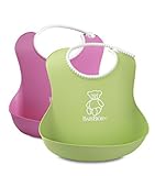 BABYBJORN Soft Bib, Pink/Green, 2 Pack by BabyBjﾃδεつｶrn [並行輸入品]