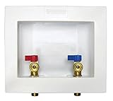 Water-Tite 82064 Econo Center Drain Washing Machine Outlet Box with Brass Quarter-turn Valves Instal