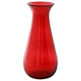 不二貿易 フラワーベース スペイン製 ガラス高さ42cm レッド 23298