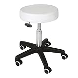 低反発 スツール ST 高さ43cm-55cm ホワイト [ エステスツール キャスター付き 昇降式 オフィスチェア 丸椅子 スツール イス 椅子 チェア ]