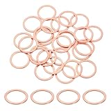 uxcell 75個M24平座金床ワッシャー銅ワッシャーシールリング 24mm内径30mm外径1.5mm厚さ銅クラッシュワッシャーメトリックシールリングガスケット 配管機械自動車用