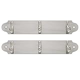Hickoryハードウェアサテンニッケルメタル3フック壁レール( 2パック)