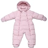 Oceankids 赤ちゃんの女の子の冬ワンピース脱着式フードダックダウンスノースーツ ピンク 3-6 ヶ月