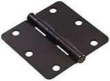 The Hillman Group 852784 3" Residential Door Hinge - 1/4" Round Corner - Removable Pin - Full Mortis