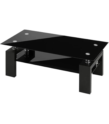 Amazon｜(OSJ)ガラステーブル コーヒーテーブル 幅88cm 強化ガラス天板