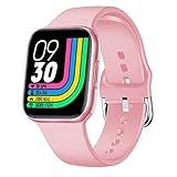 RUNDOING スマートウォッチ 着信 Line通知 運動心拍数 1.54インチフルタッチスクリーン IP67防水 歩数計 活動量計 睡眠
