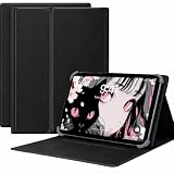 For MESWAO-B3 ケース 15.6インチ タブレットケース マグネット着脱式 3段階スタンドスロット＆視野角度調節 スタンド機能 四隅テンションクリップ固定 耐衝撃設計 PUレザー 高級PUレザー (ブラック, MESWAO-B3)
