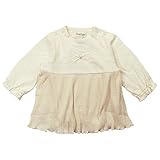 《H29年春物》(日本製) Pample Mousse(パンプルムース) 30コーマ天竺レースリボン付チュニック 70cm /IV NO.DP-71511