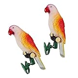 Baoblaze 2個セット　オウム 景観ランプ　ソーラー　LEDライト　屋外照明　通路　置物ライト　庭の装飾