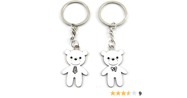 Amazon Co Jp Naissant カップル ベア クマ モチーフ ネクタイ 蝶ネクタイデザイン ペアキーホルダー 二個一組セット売り 服 ファッション小物