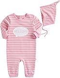 [Vaenait Baby]100%綿ベビー服女の子ロンパース肌着ボディスーツカバーオール帽子付きHello girl L