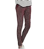 (ポルトプエルト) Porto Puerto 綿 ハート柄 ウエスト調節機能 伸縮 10分丈 パンツ 妊婦 マタニティ [海外直送品](L, レッド)