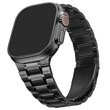 [HITZEE] メタル Band コンパチブル Apple Watch バンド 49mm 46mm （シリーズ 11/10） 45mm 44mm 42mm（シリーズ 3/2/1） ステンレススチール製交換用メンズ/レディースバンド Apple Watch Ultra 3/2/1 シリーズ 11 10 9 8 7 SE3/2/1 6 5 4 3 2 1 に対応 (黒)