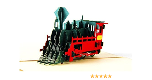 Amazon Happiest 誕生日 バースデー 立体 お祝い ホビー グリーティングカード 3d ポップアップ メッセージカード Sl 機関車 グリーティングカード 文房具 オフィス用品