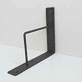 ソリッド 鉄 棚受け（ブラケット）2個セット　アイアン DIY 用品 ＊インダストリアル 素材感 そのまま つや消し 仕上げ＊ 壁 棚 取り付け (ラージ（2個セット）)