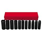 Ampro A5657 11 Piece 1/2-Inch Drive Deep Impact Socket Set by Ampro Tools