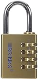 Brinks 151-40501 Solid Brass Padlock with Resettable Combination, 1-9/16-inch (40mm) by BRINKS