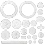 Training Toy デザイン定規 円 幾何学 模様 お絵描き 描画ルーラー テンプレート 図面装飾 (クリア)