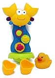 VERZABO Rubber Duck Bath Toy with Goofy Fun Waterfall Tower Toy Set That Includes a Water Pail and F