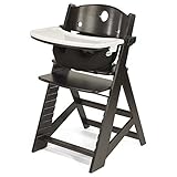 Keekaroo Height Right High Chair Espresso with Black Infant Insert and Tray, Espresso/Black by Keeka