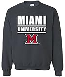 NCAA Miami ( Ohio ) Redhawksバーロゴクルーネックスウェットシャツ、XL、DarkHeather