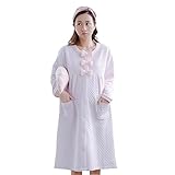 (アビコ)ABICO マタニティ ネグリジェ 冬 きれいめ 綿 授乳パジャマ 蝶結び付き 膝丈 授乳服 前開き ゆったり 部屋着 厚手 ルームウェア ルームワンピース