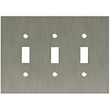 Franklin真鍮64935 Concave Tripleトグルスイッチ壁スイッチプレート/プレート/カバー、サテンニッケルby Franklin真鍮