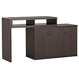 arne テレビ台 パソコンデスク 完成品 伸縮 コーナー ハイタイプ キャビネット T+D 90W扉 ダークブラウン