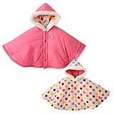 ミキハウスホットビスケッツ(mikihouse hotbiscuits) 裏フリースリバーシブルマント 〈フリー(70cm-90cm)〉 ピンク（08）