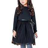 WIN 子供服 ガールズ ワンピース チュニック あったか 裏起毛 入学式 入園式 卒業式 キッズ 子供服 女の子 ガール ガールズ 礼服　 韓国子供服　フォーマル　ワンピース (130cm, ブラッ