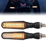 【M10のバイト専用】KEMIMOTO バイク ウインカー LED ウインカー スモークレンズ 流れるアンバー 12V 高輝度 IP67防水 抵抗付く 汎用型 4個セット