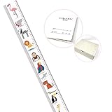 身長計　トールテープ　200cm　防水　身長記録ぬりえ付き　収納ボックス付き　記念　ご出産祝い　ギフト (どうぶつ　身長記録ぬりえセット)